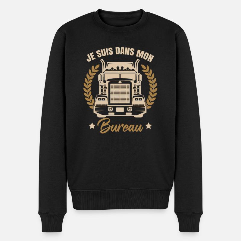 Je Suis Dans Mon Bureau - Pull Premium bio Homme - noir