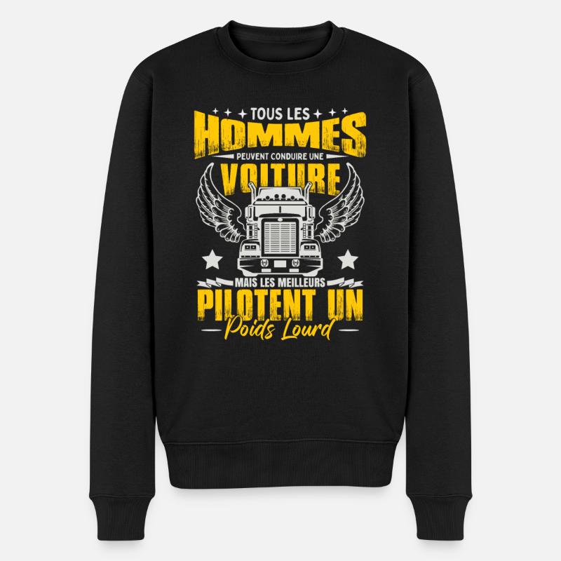Camionneur Hommes Cadeau Poids Lourd - Pull Premium bio Homme - noir