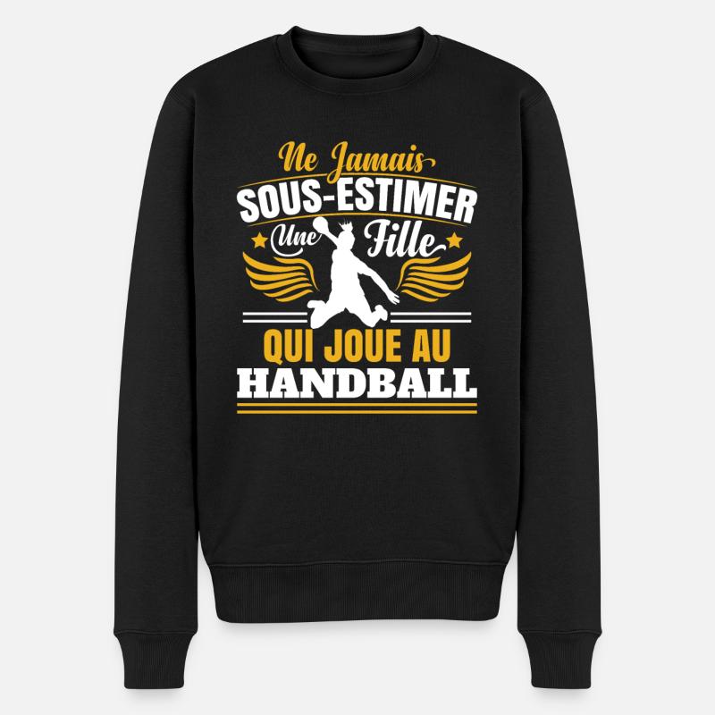 Fille Handball Sport Handballeuse - Pull Premium bio Homme - noir