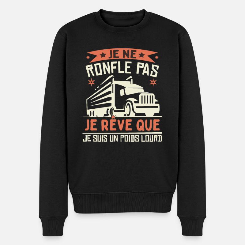 Poids Lourd Cadeau Camion Camionneur - Pull Premium bio Homme - noir