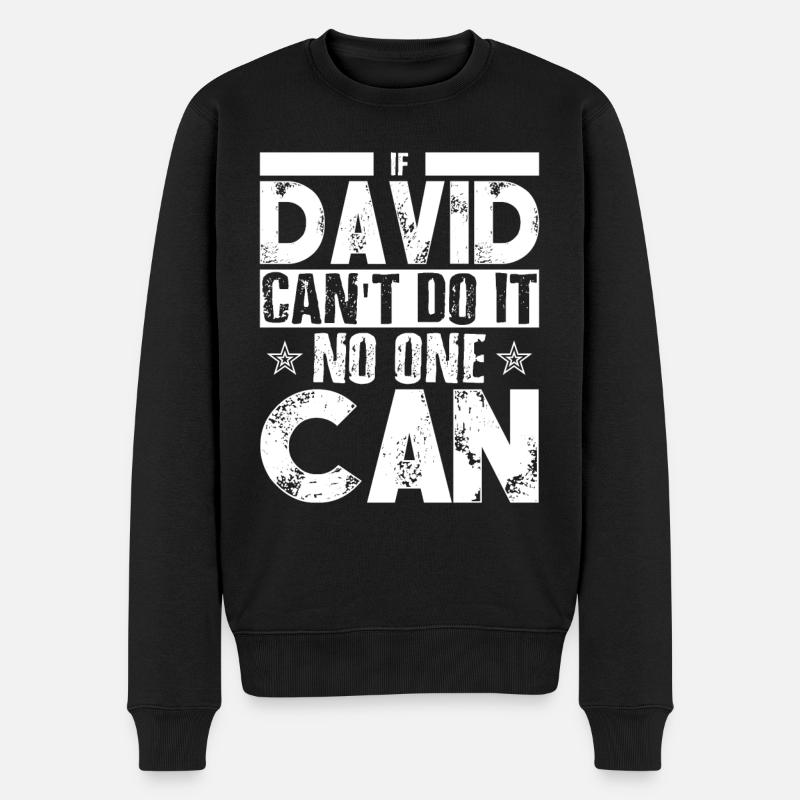 Drôle papa David Nom Prénom - Pull Premium bio Homme - noir