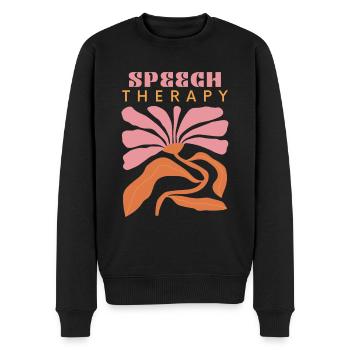 Logopädische Blume - Männer Premium Bio Pullover - Schwarz - Vorne - Nico (187cm)
