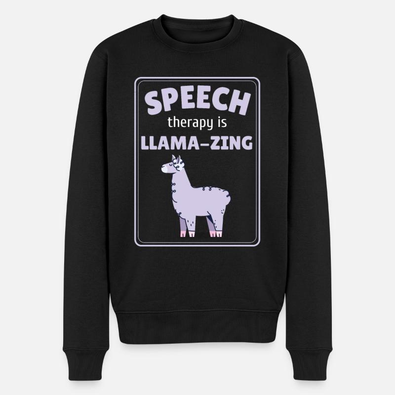 Logopädie ist Llamazing SLP - Männer Premium Bio Pullover - Schwarz