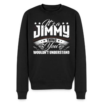 It's A Jimmy Thing - Men's Premium Organic Jumper - black - Front - Nico (187cm)