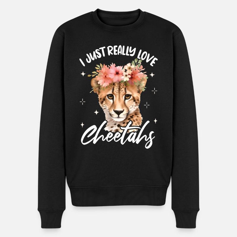 Femmes guépard léopard - Pull Premium bio Homme - noir