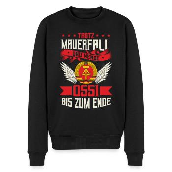 Ostblock Heimatliebe DDR Sprüche & Geschenke - Männer Premium Bio Pullover - Schwarz - Vorne - Nico (187cm)