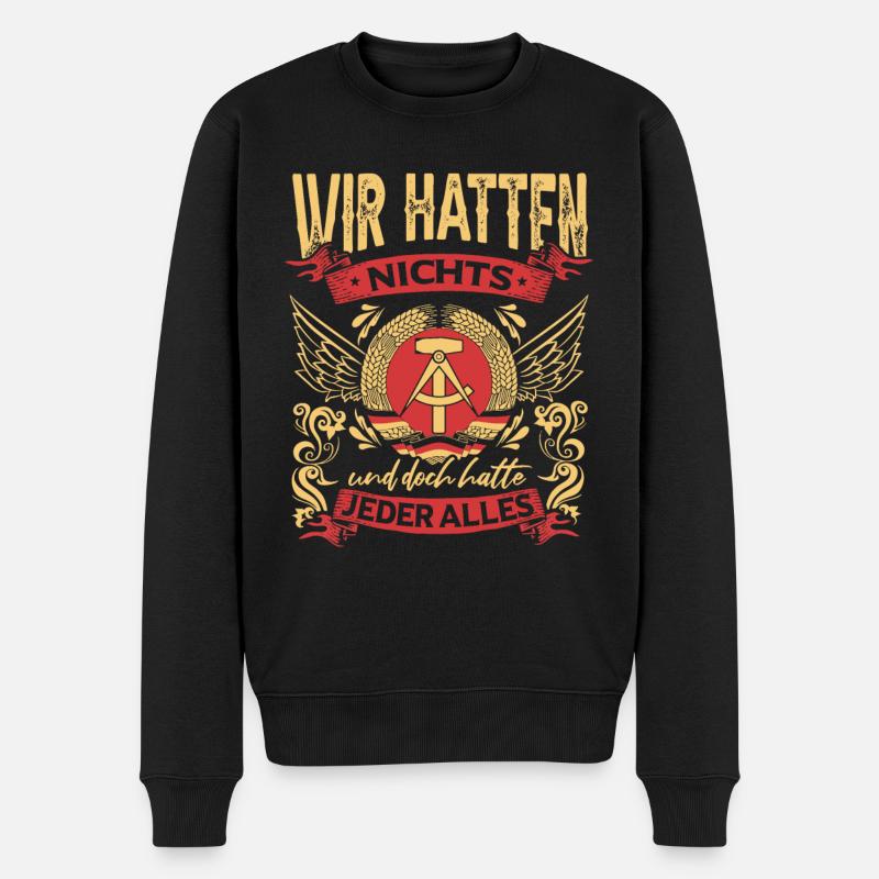 DDR Osten Heimat - Männer Premium Bio Pullover - Schwarz