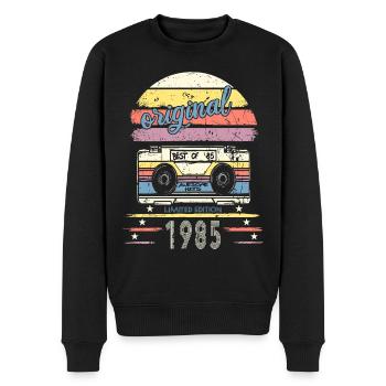 1985 original kasette - Männer Premium Bio Pullover - Schwarz - Vorne - Nico (187cm)