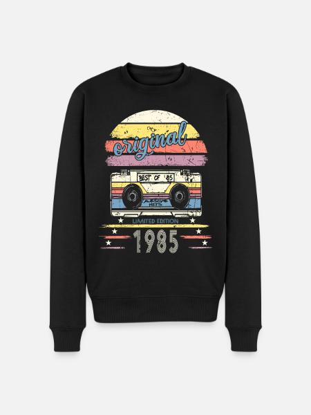 1985 original kasette - Männer Premium Bio Pullover - Schwarz