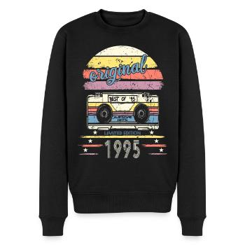 1995 geboren - limited edition original - Männer Premium Bio Pullover - Schwarz - Vorne - Nico (187cm)