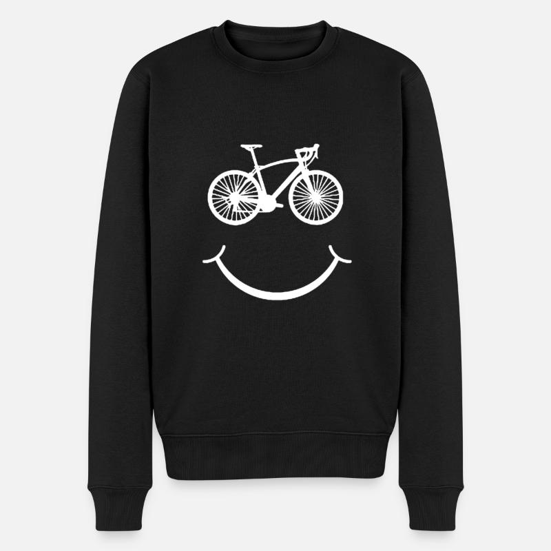 ein Fahrradlächeln - Männer Premium Bio Pullover - Schwarz