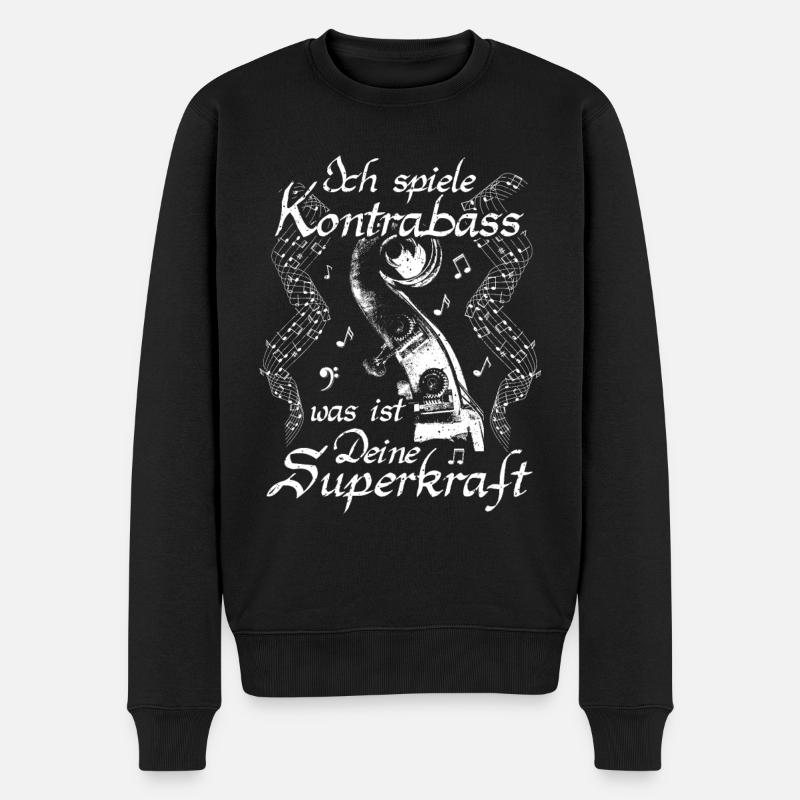 Kontrabass Kontrabassistin Kontrabassist Orchester - Männer Premium Bio Pullover - Schwarz