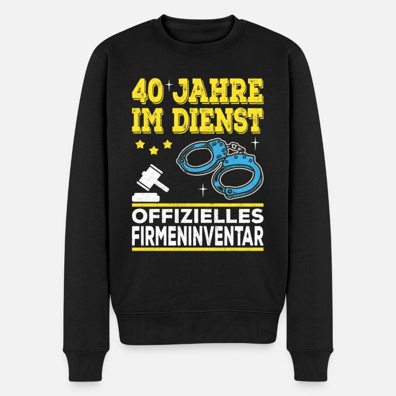 40 Jähriges Dienstjubiläum Firmenjubiläum Geschenk - Männer Premium Bio Pullover - Schwarz