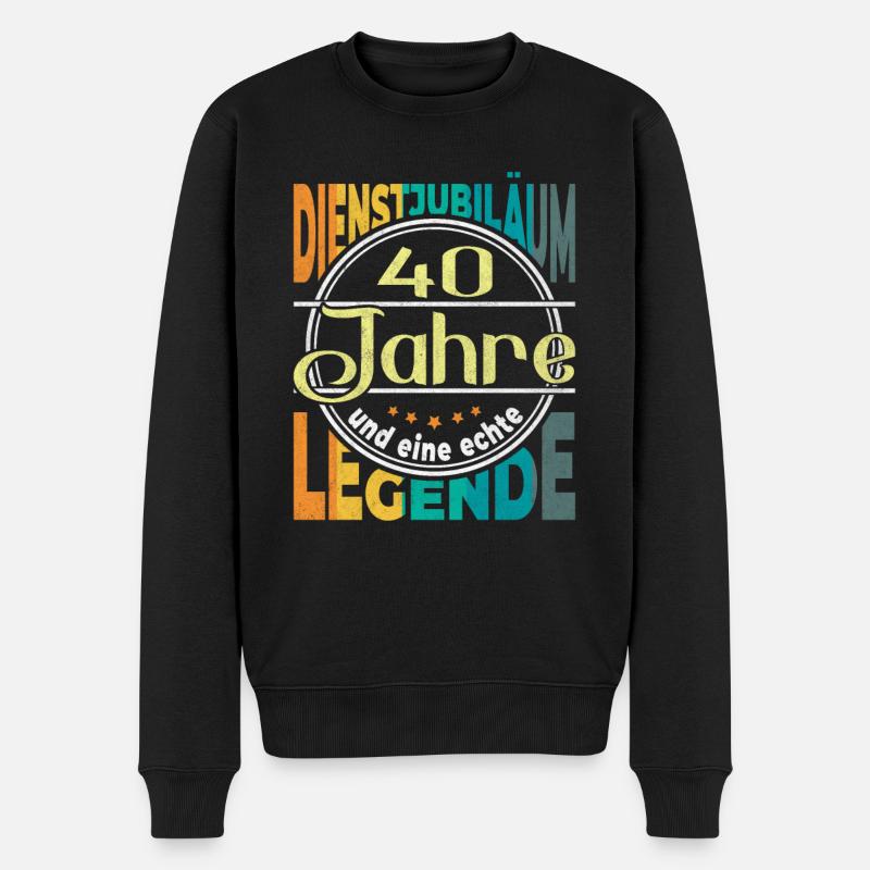 40 Jähriges Dienstjubiläum Firmenjubiläum Geschenk - Männer Premium Bio Pullover - Schwarz