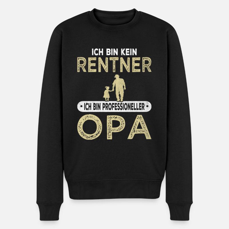 Ich bin kein Rentner Ruhestand Rente Großvater Opa - Männer Premium Bio Pullover - Schwarz