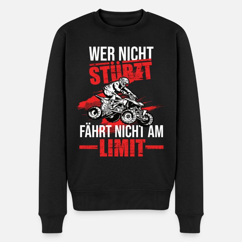 Quad Quadfahrer atv Quadbike Quad Spruch Sportquad - Männer Premium Bio Pullover - Schwarz