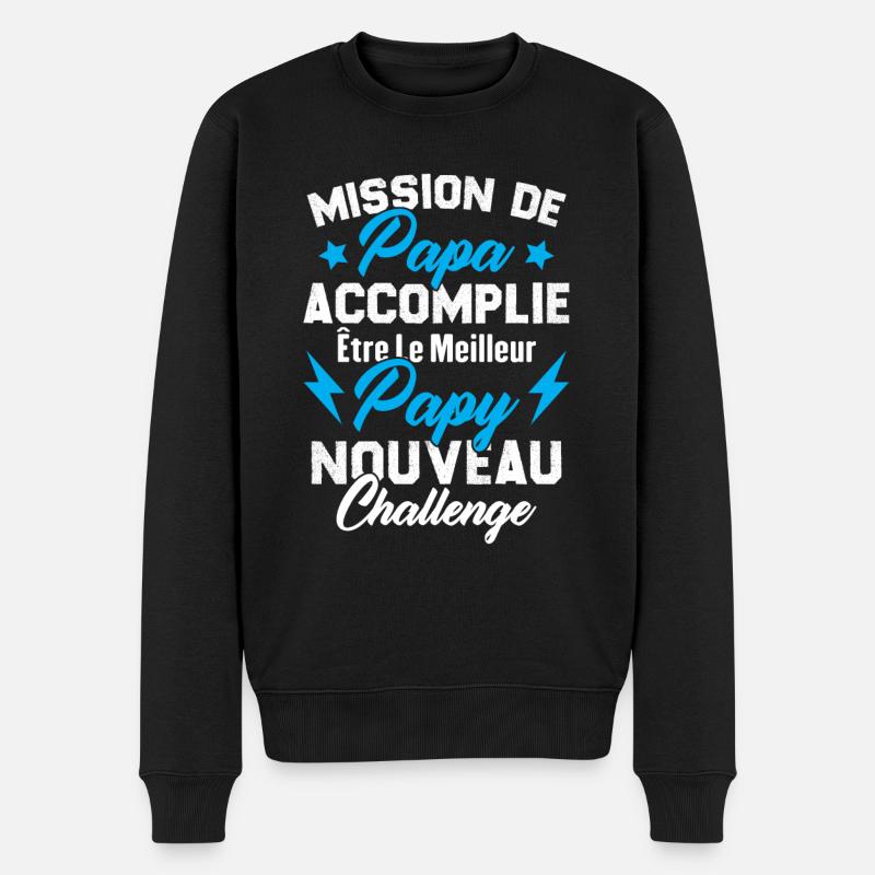 Mission papa accomplie être papy nouveau challenge - Pull Premium bio Homme - noir