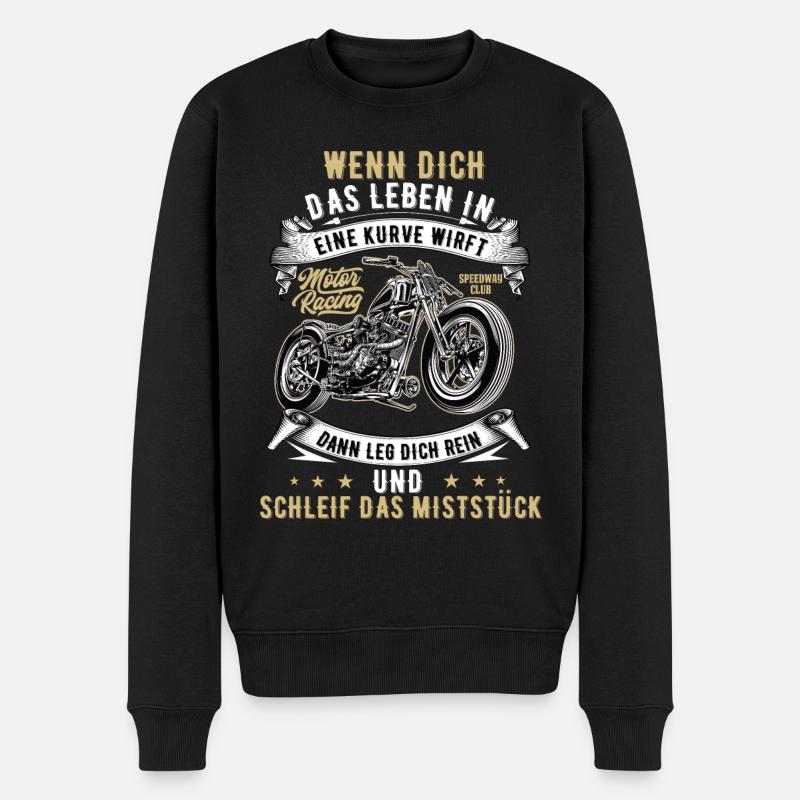 Motorrad Biker Motorradfahrer bike Rocker Rentner - Männer Premium Bio Pullover - Schwarz