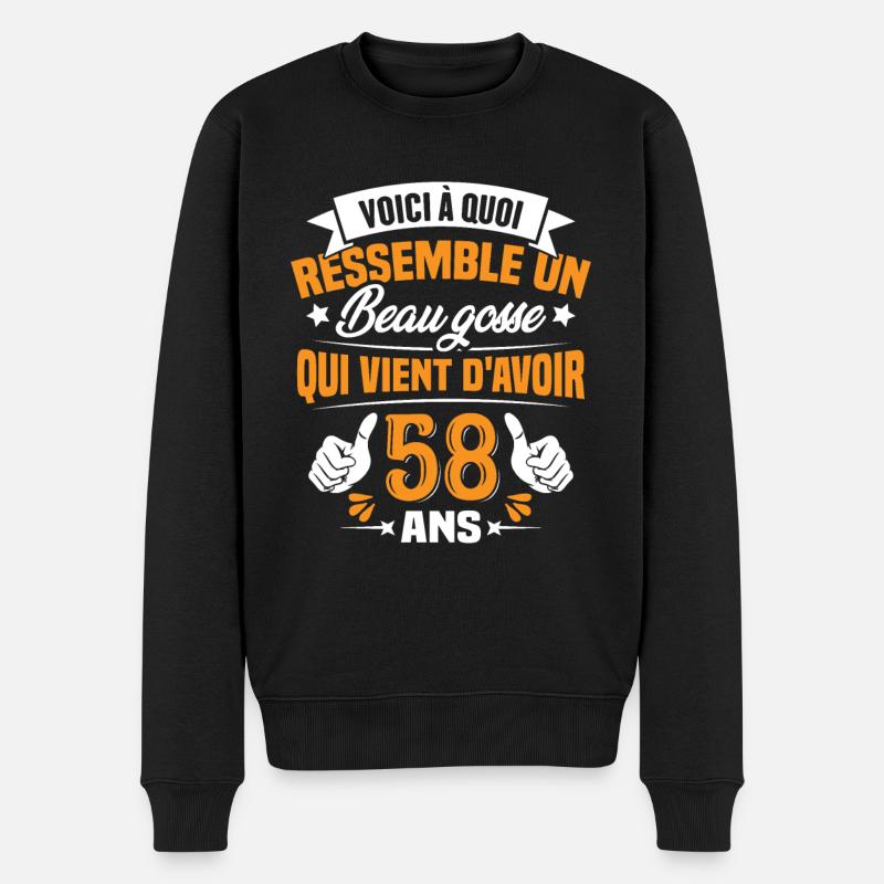 Voici à Quoi Ressemble Un Beau Gosse 58 ans Cadeau - Pull Premium bio Homme - noir