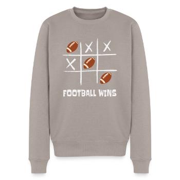 American Football Wins Sport Tic Tac Toe - Männer Premium Bio Pullover - Taupe - Vorne - Nico (187cm)