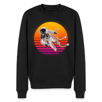 Espace Rétro Soleil Astronaute - Pull Premium bio Homme - noir - Devant - Nico (187cm)