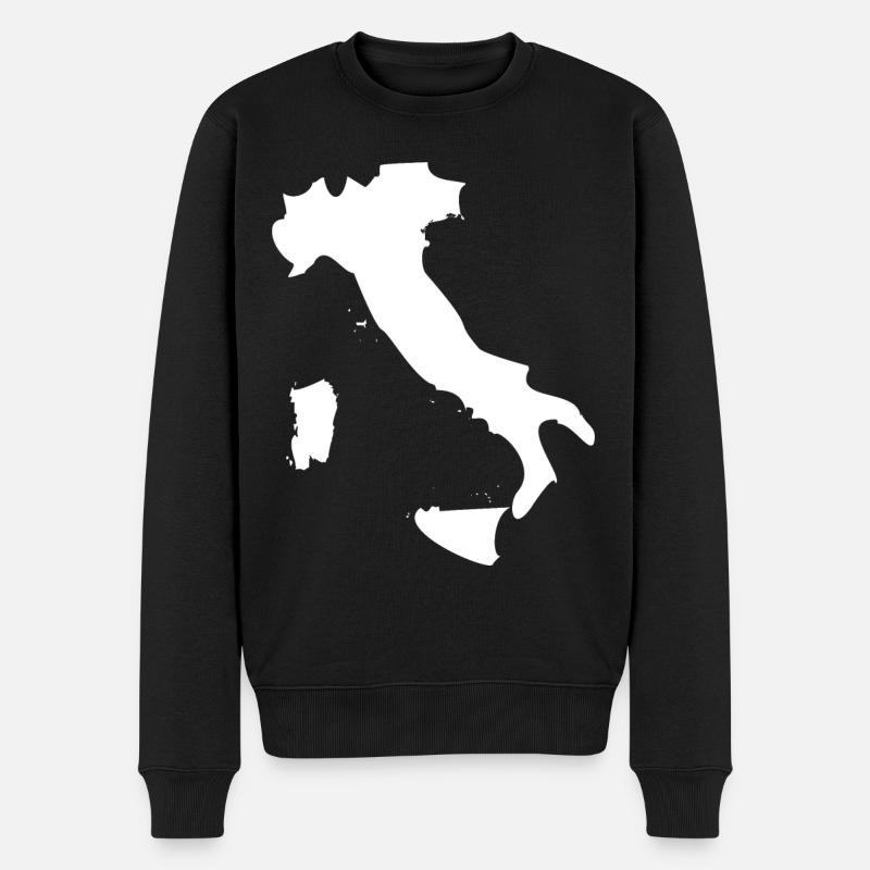 Drapeau de carte Italie - Pull Premium bio Homme - noir