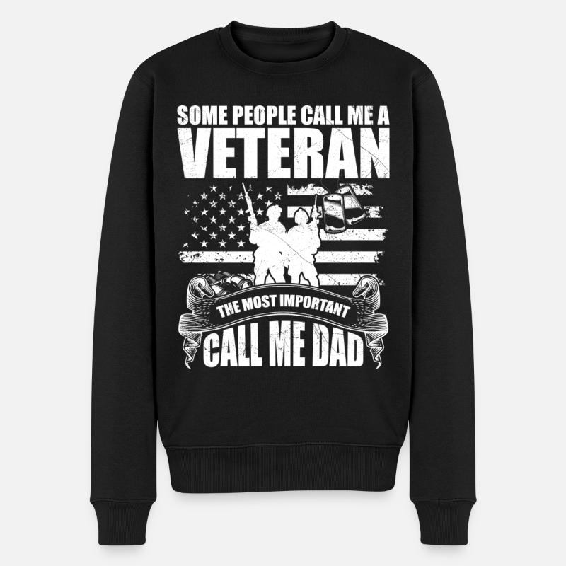 Some people call me veteran - Pull Premium bio Homme - noir
