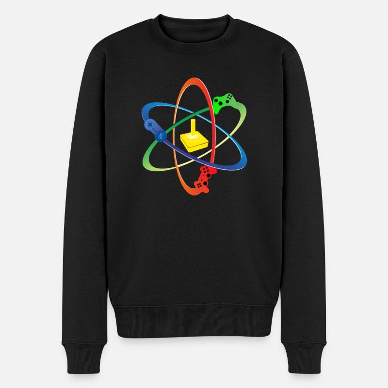 Gamer Atom Konsolen Spieler gaming Computer Shirt - Männer Premium Bio Pullover - Schwarz