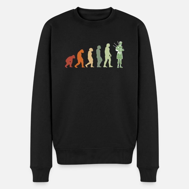 EVOLUTION Dudelsack Musik Dudelsackspieler Shirt - Männer Premium Bio Pullover - Schwarz