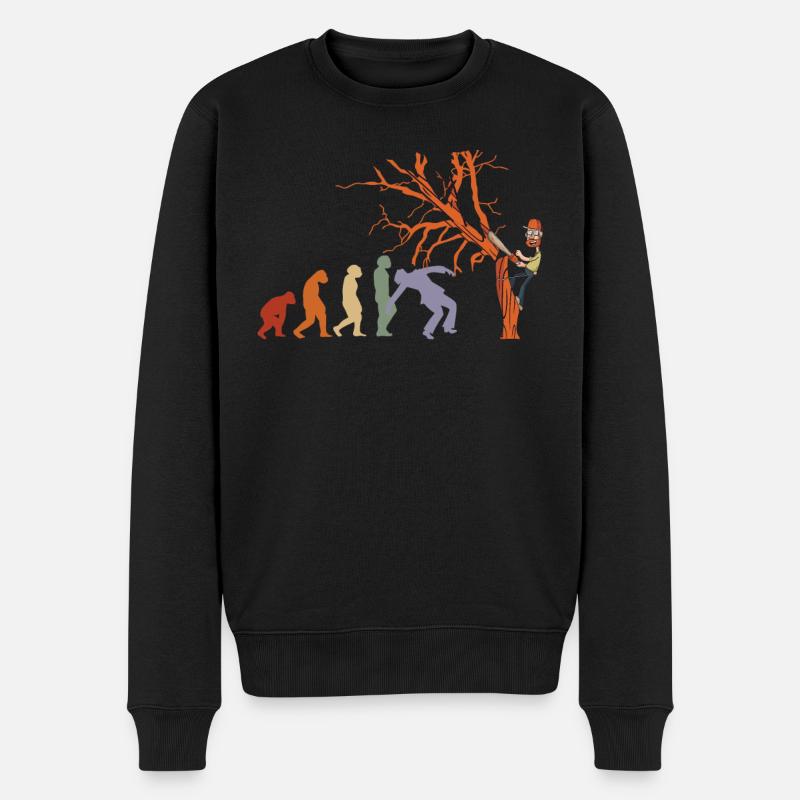EVOLUTION Paysagiste Tronçonneuse Jardinerie - Pull Premium bio Homme - noir