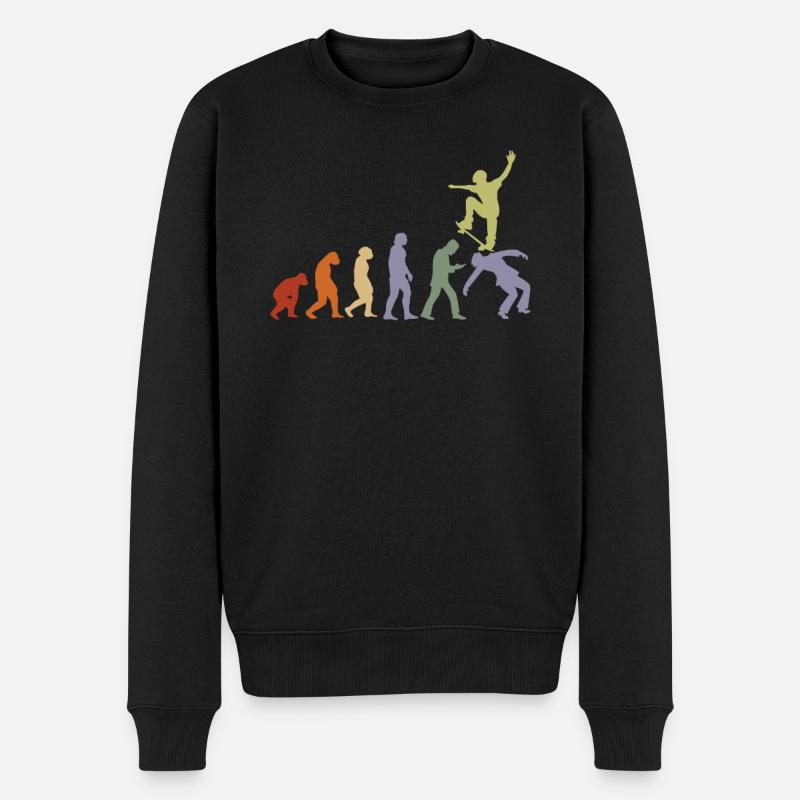Evolution Skater Skateboard Skate skate parkour - Pull Premium bio Homme - noir