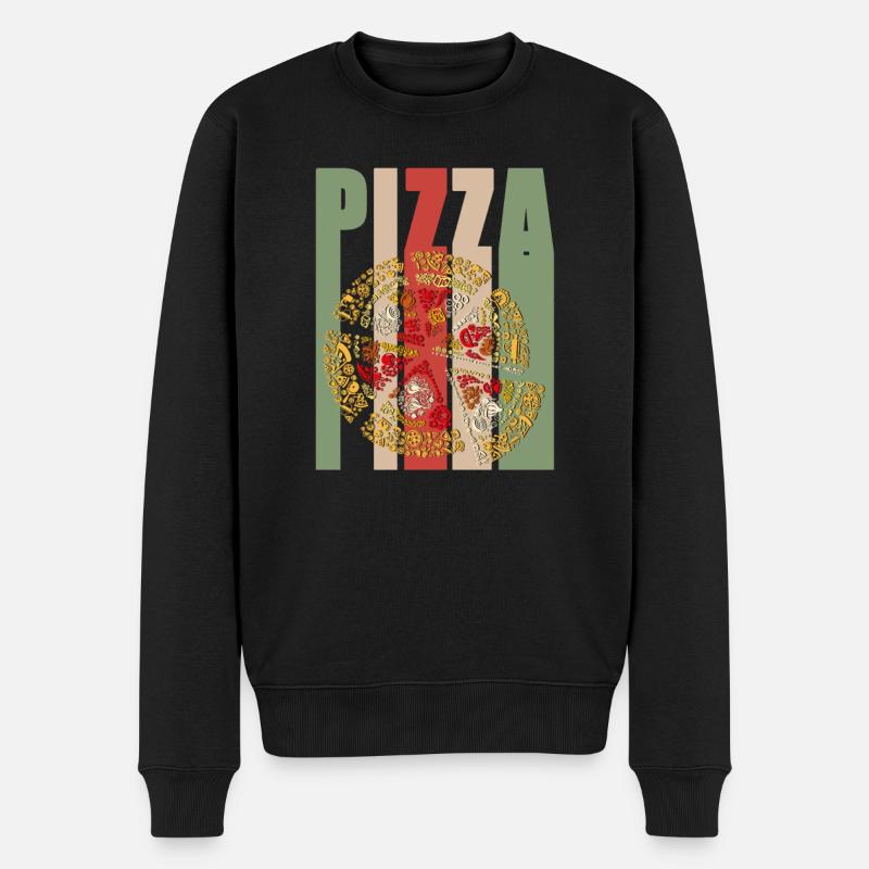 Pizza rétro restauration rapide grillades grill barbecue - Pull Premium bio Homme - noir