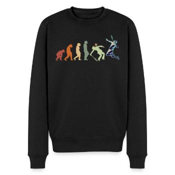 Joueur de volant de badminton EVOLUTION vintage - Pull Premium bio Homme - noir - Devant - Nico (187cm)