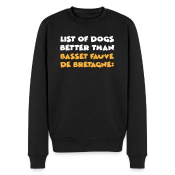 Basset Fauve de Bretagne - Men's Premium Organic Jumper - black - Front - Nico (187cm)