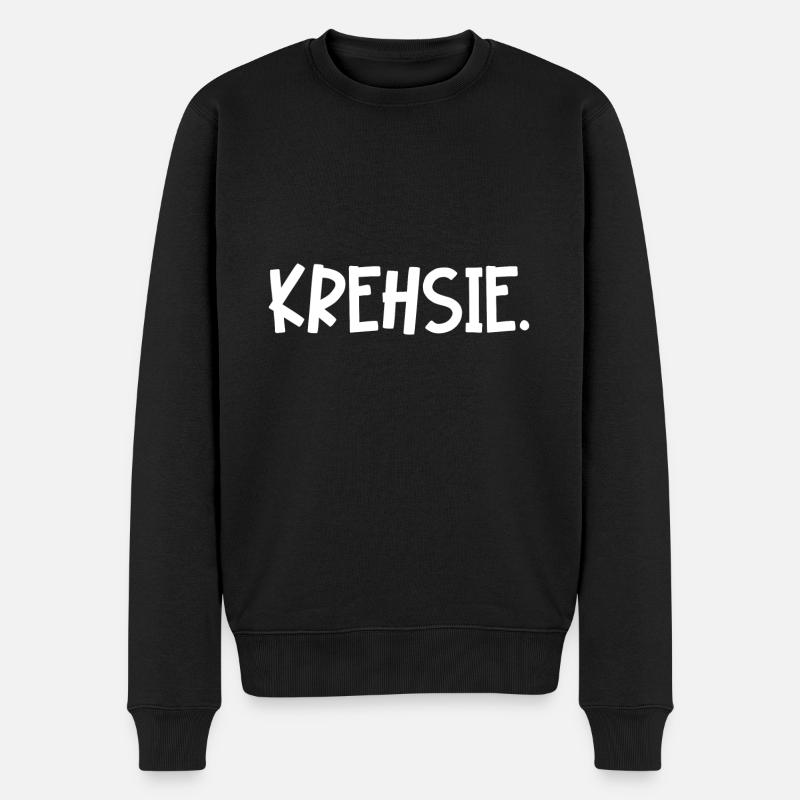 Verrückt Crazy Denglisch - Männer Premium Bio Pullover - Schwarz