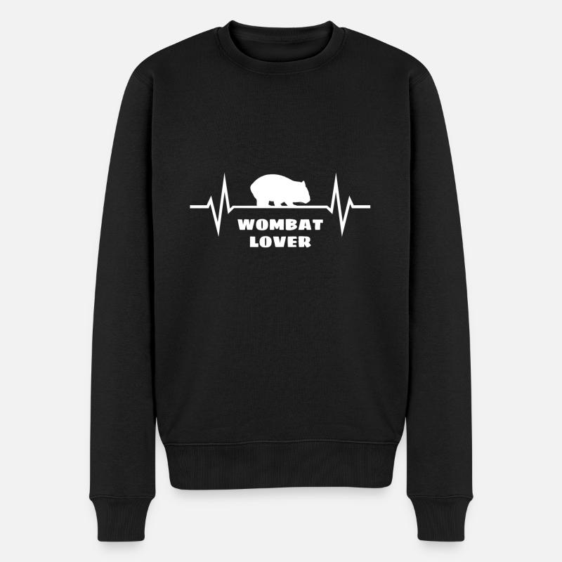I Love Wombats - Männer Premium Bio Pullover - Schwarz