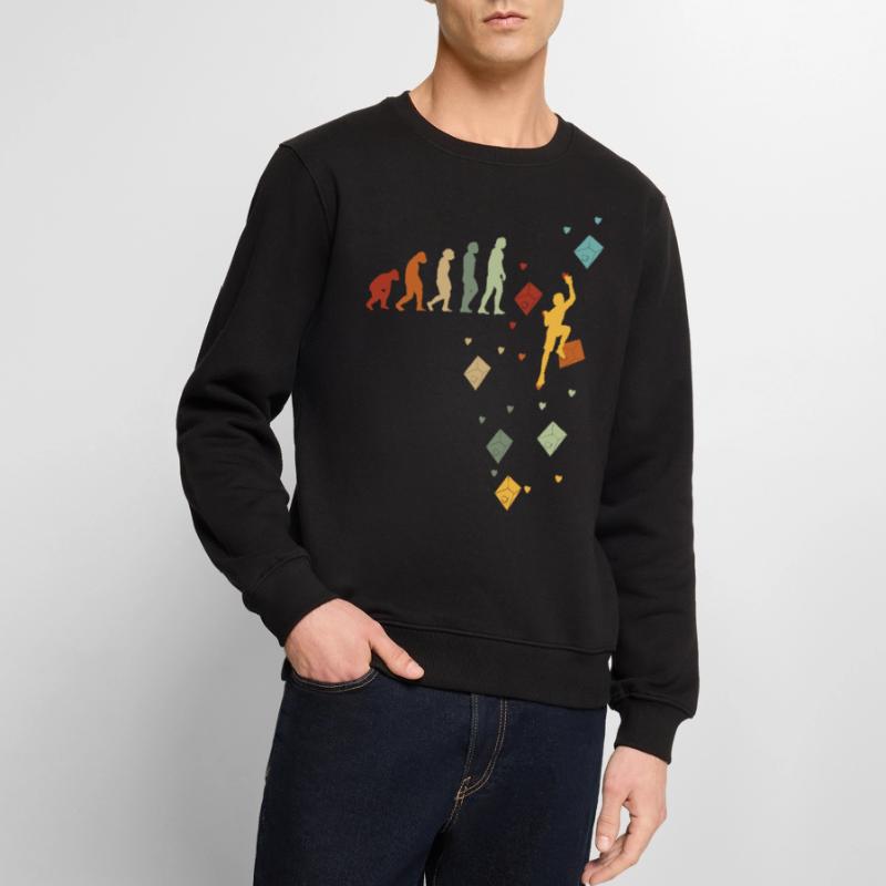 Escalade de bloc d'évolution de l'alpinisme vintage Pull Premium bio Homme