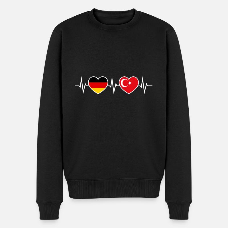 German-turc Allemagne Turquie Coeurs - Pull Premium bio Homme - noir