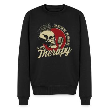 Punkrock Retro - Männer Premium Bio Pullover - Schwarz - Vorne - Nico (187cm)