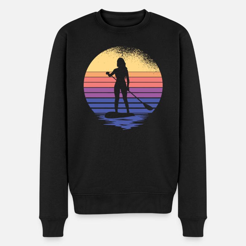 SUP Damen Paddelsurfer Stand Up Paddle supboard - Männer Premium Bio Pullover - Schwarz