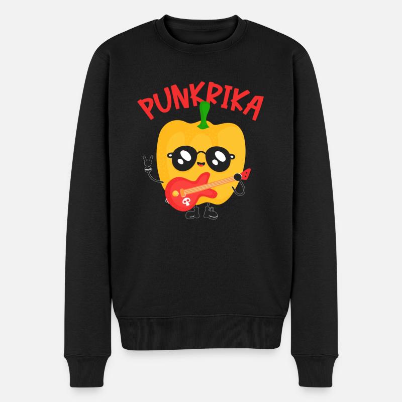 Punkrika Punkige Paprika Gitarre Punkrock - Männer Premium Bio Pullover - Schwarz