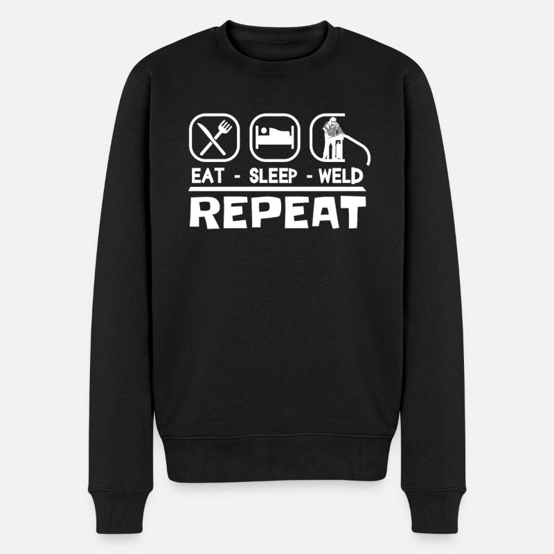 Schweisser SLEEP WELD Mechaniker schweissen - Männer Premium Bio Pullover - Schwarz