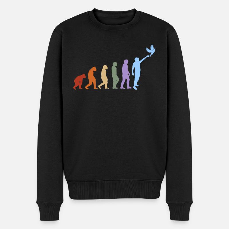 Taubenzüchter Taubensport Brieftauben Evolution - Männer Premium Bio Pullover - Schwarz