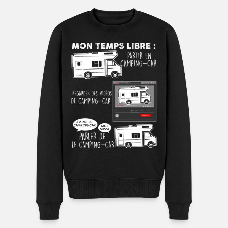 Camping-car temps libre, idée cadeau papa - Pull Premium bio Homme - noir