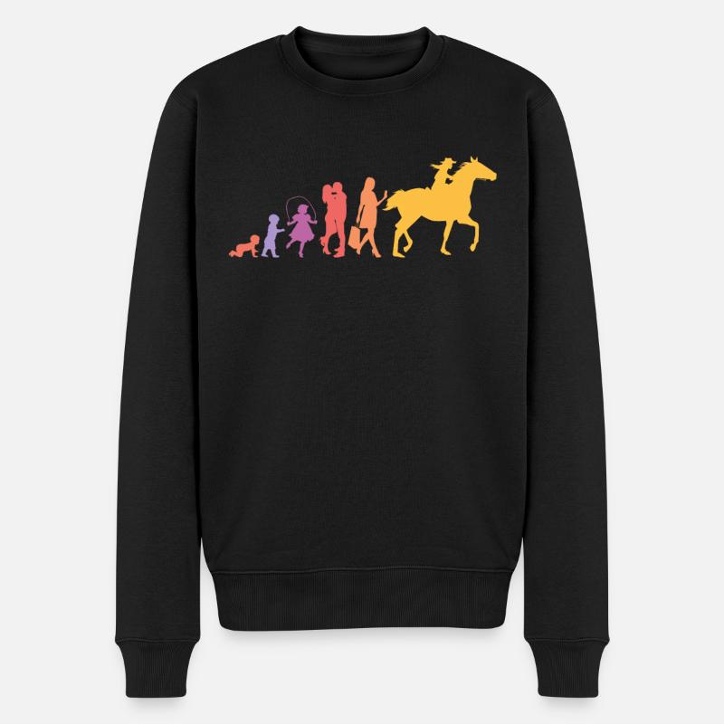Westernreiten Frauen Pferde Mädchen Pferd Western - Männer Premium Bio Pullover - Schwarz