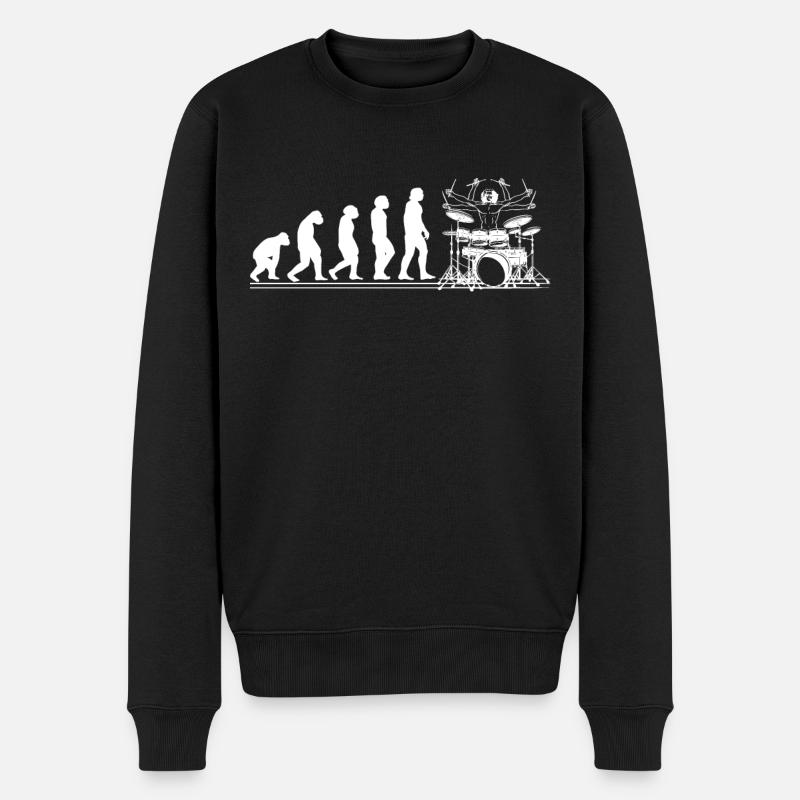Schlagzeuger Schlagzeug Trommeln Schlagzeug - Männer Premium Bio Pullover - Schwarz