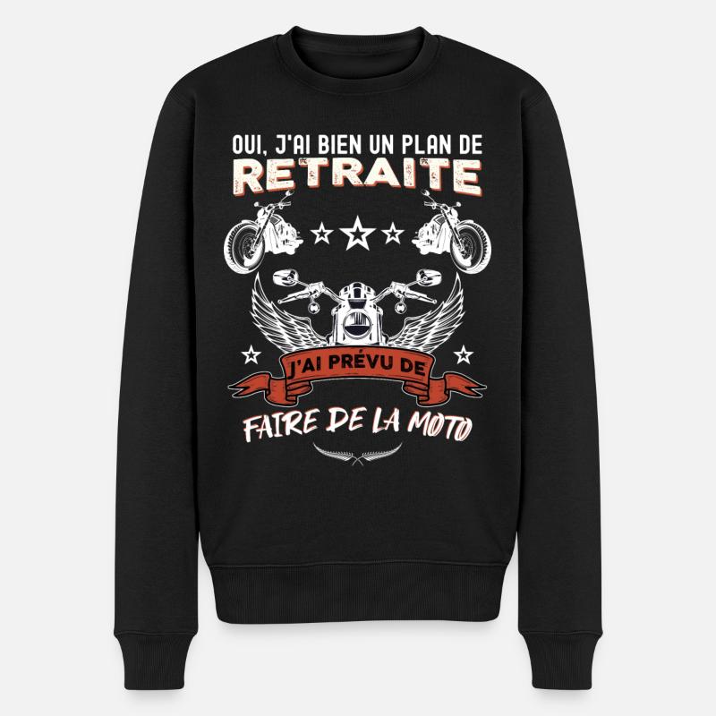 Moto vintage-plan de retraite motard - Pull Premium bio Homme - noir