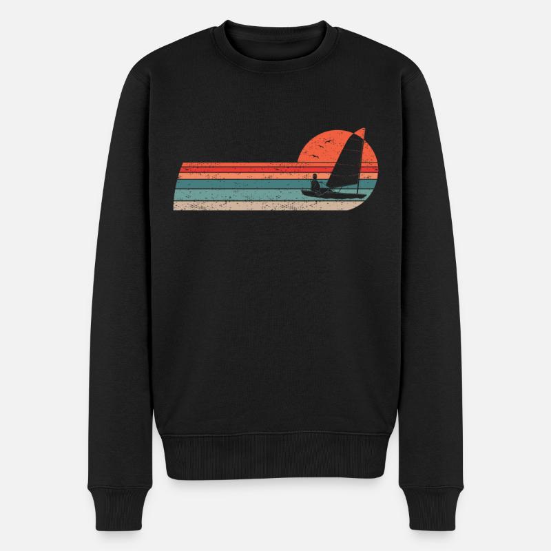 Segler Segelboot Segelschiff Segelyacht Vintage - Männer Premium Bio Pullover - Schwarz