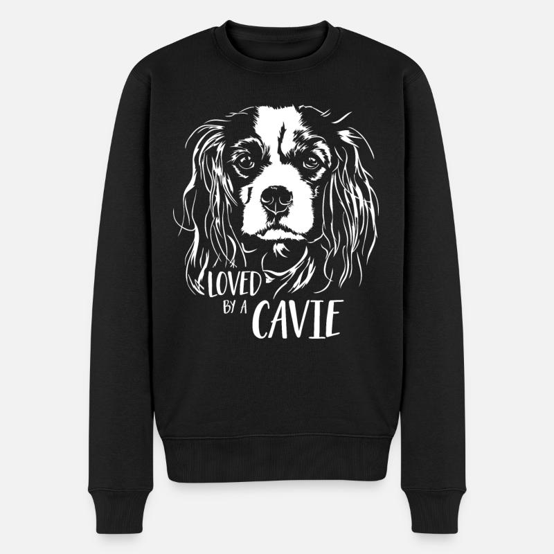 CAVALIER KING CHARLES SPANIEL loved Cavie Wilsigns - Männer Premium Bio Pullover - Schwarz