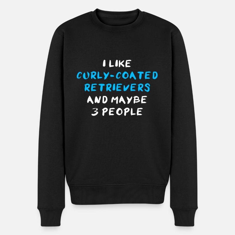 Curly-Coated Retriever - Männer Premium Bio Pullover - Schwarz